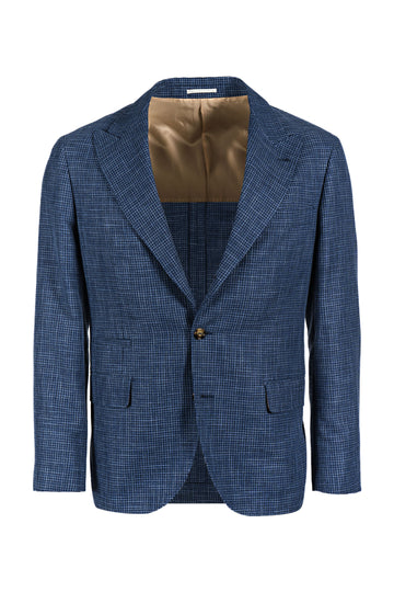 BRUNELLO CUCINELLI Navy Houndstooth Jacket
