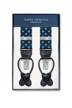 ALBERT THURSTON | Blue Polka Dot 2-In-1 Braces | Navy