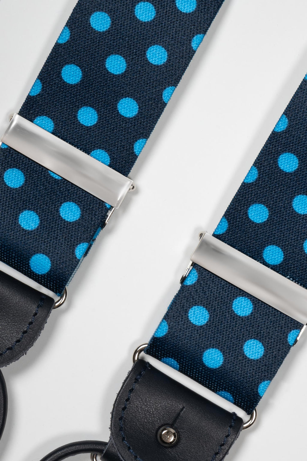 ALBERT THURSTON | Blue Polka Dot 2-In-1 Braces | Navy