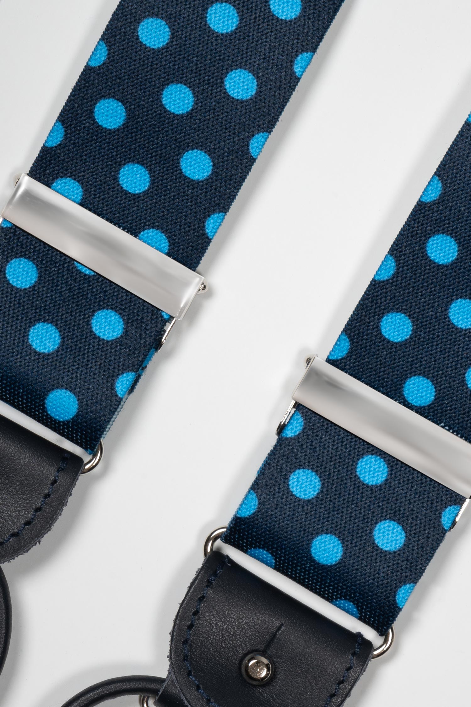 ALBERT THURSTON | Blue Polka Dot 2-In-1 Braces | Navy