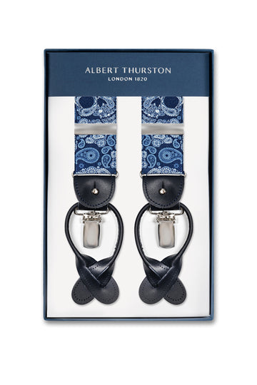 ALBERT THURSTON Navy Skulls 2-In-1 Braces