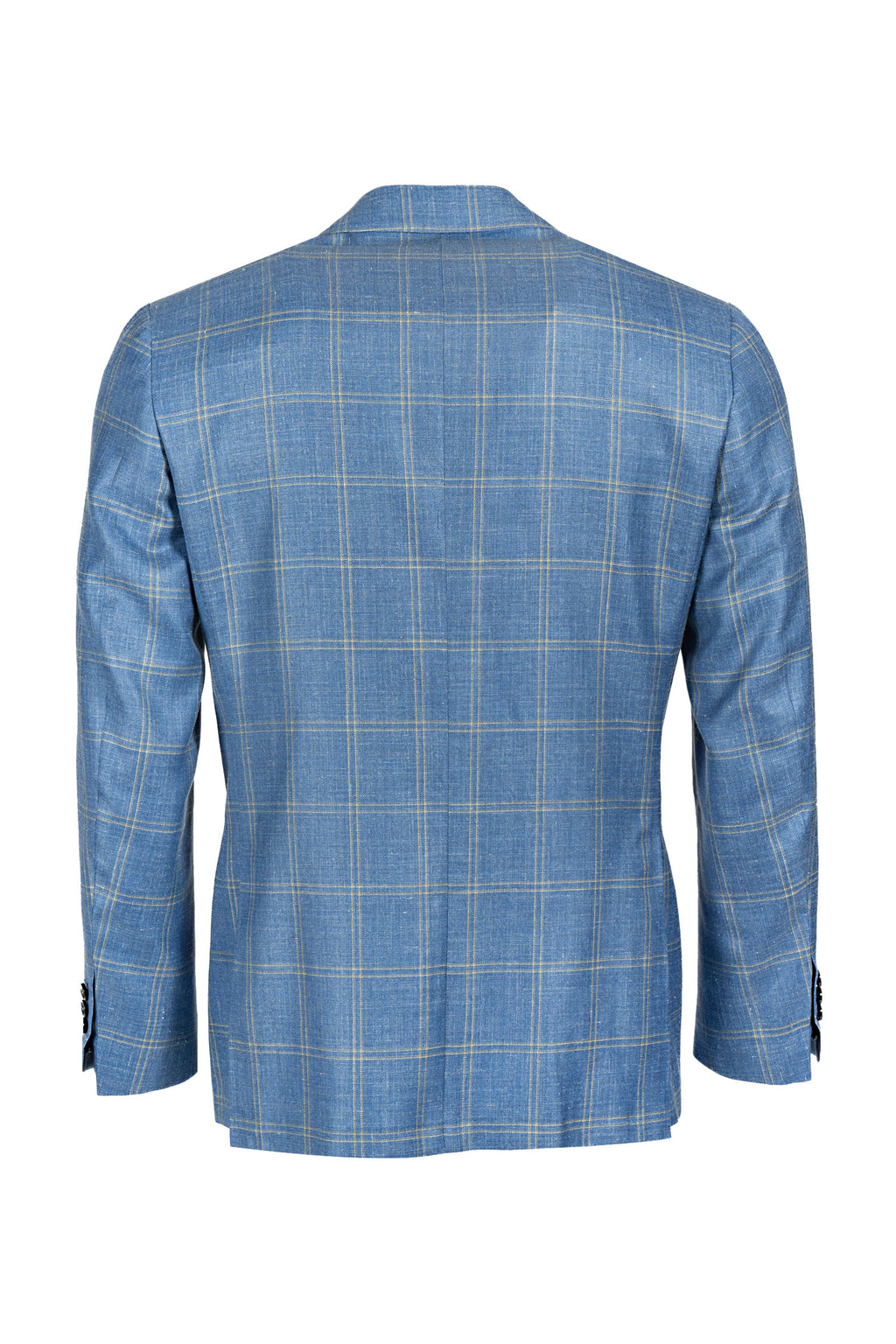 CANALI | Yellow Check Jacket | Sky Blue
