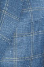 CANALI | Yellow Check Jacket | Sky Blue