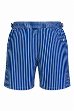 FEDELI | Daniel Striped Swim Shorts | Navy