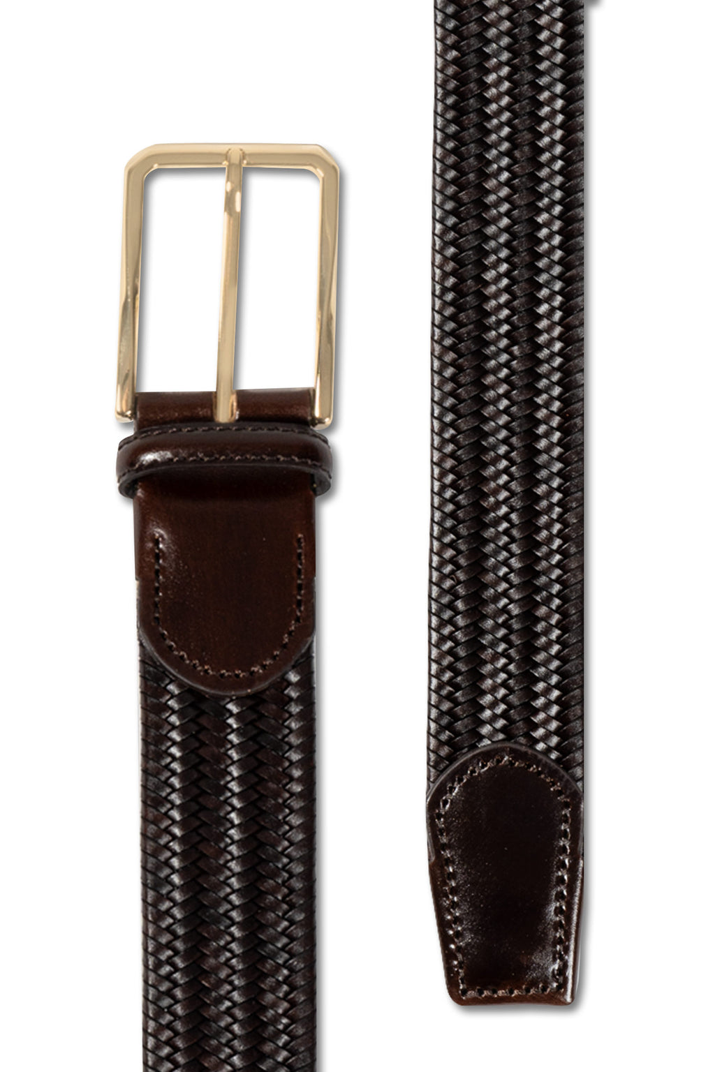 CANALI | Plaited Belt | Dark Brown
