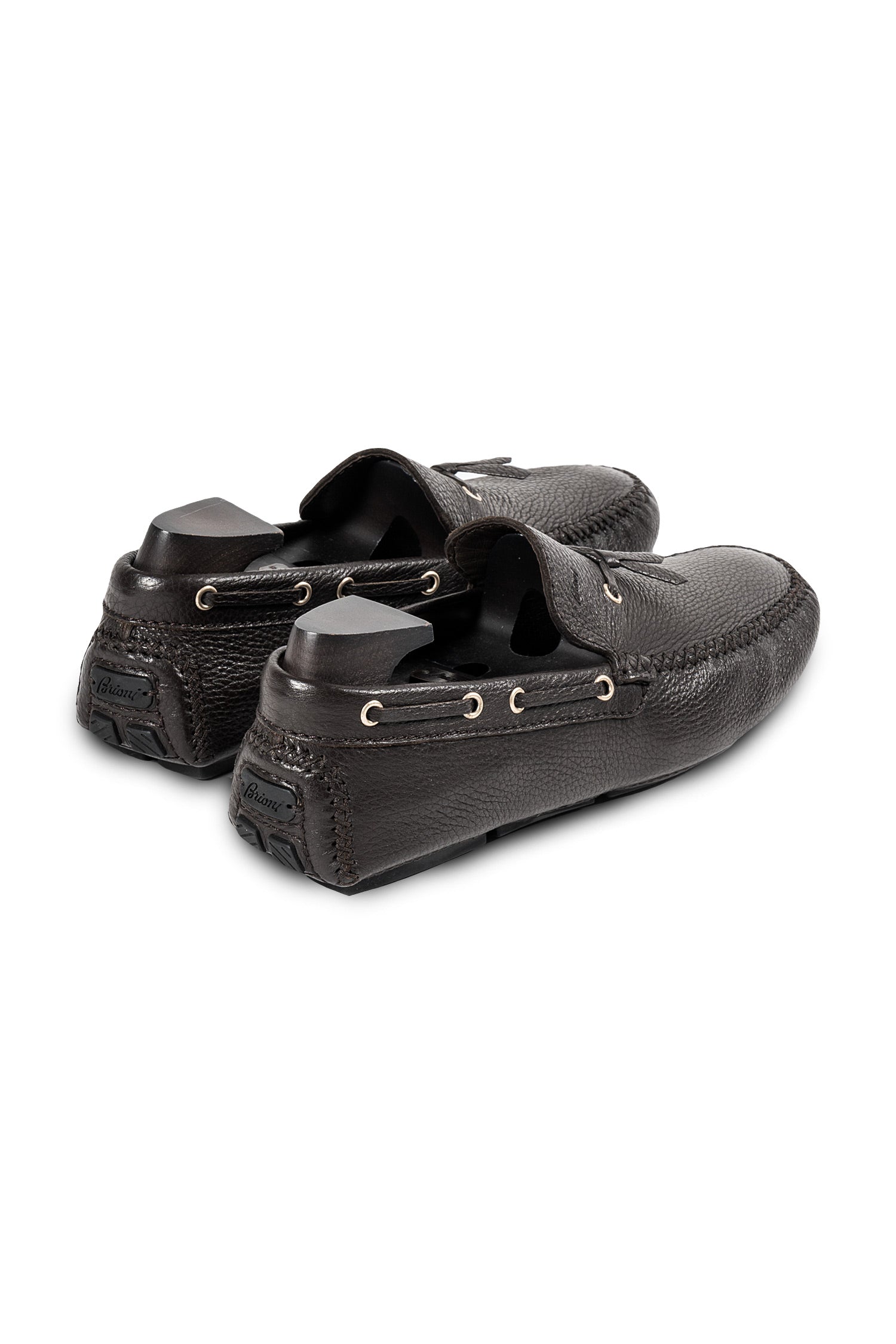 BRIONI | Leather Geronimo Driving Loafers | Chocolate