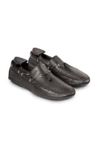 BRIONI | Leather Geronimo Driving Loafers | Chocolate