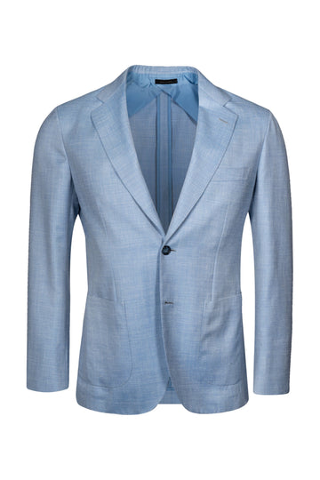 BRIONI Pale Blue Plume Herringbone Jacket