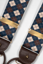 ALBERT THURSTON | Argyle 2-In-1 Braces | Brown & Navy