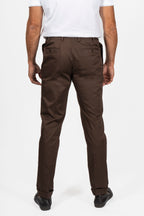 CANALI | 1 Pleat Cotton Trousers | Brown