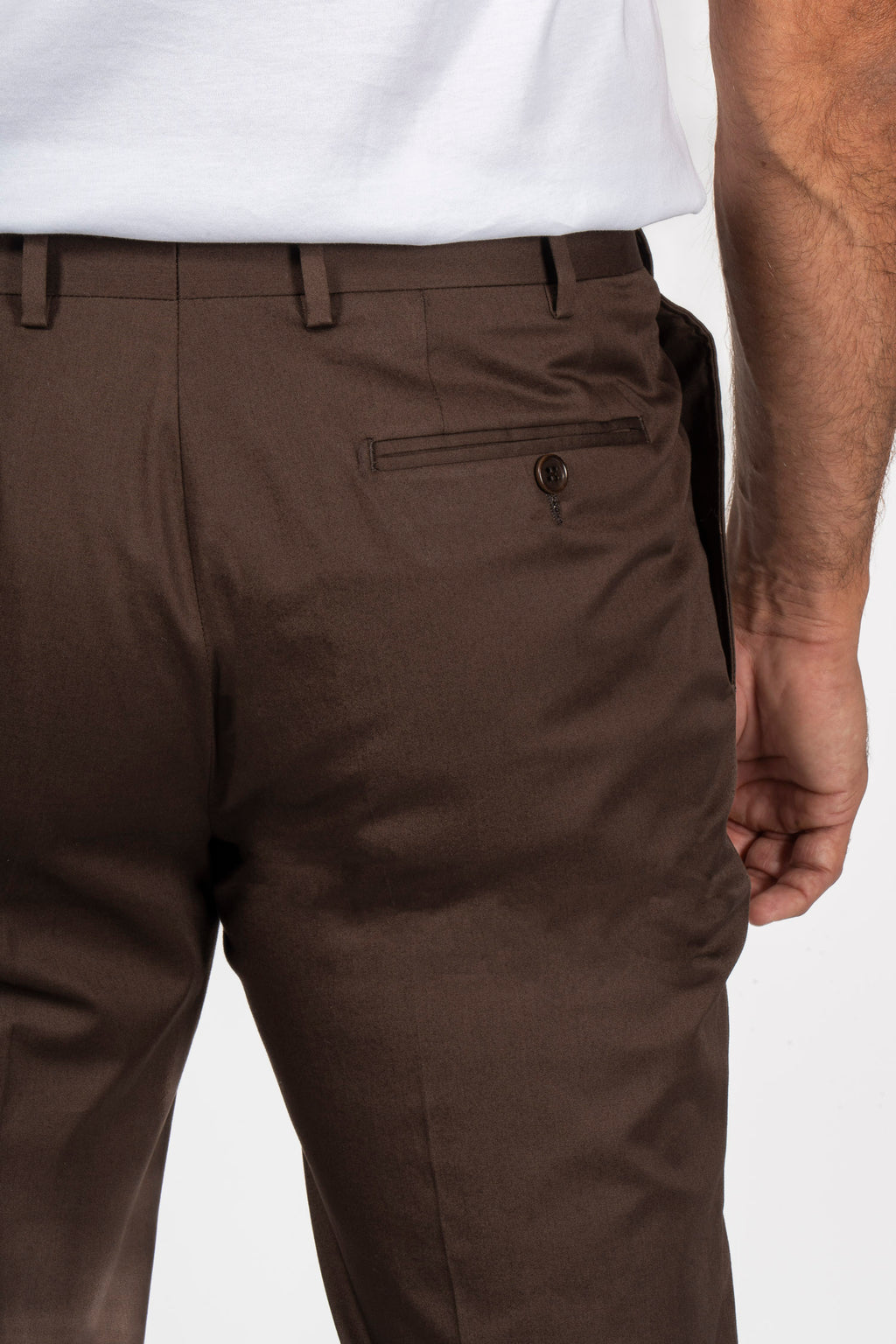 CANALI | 1 Pleat Cotton Trousers | Brown