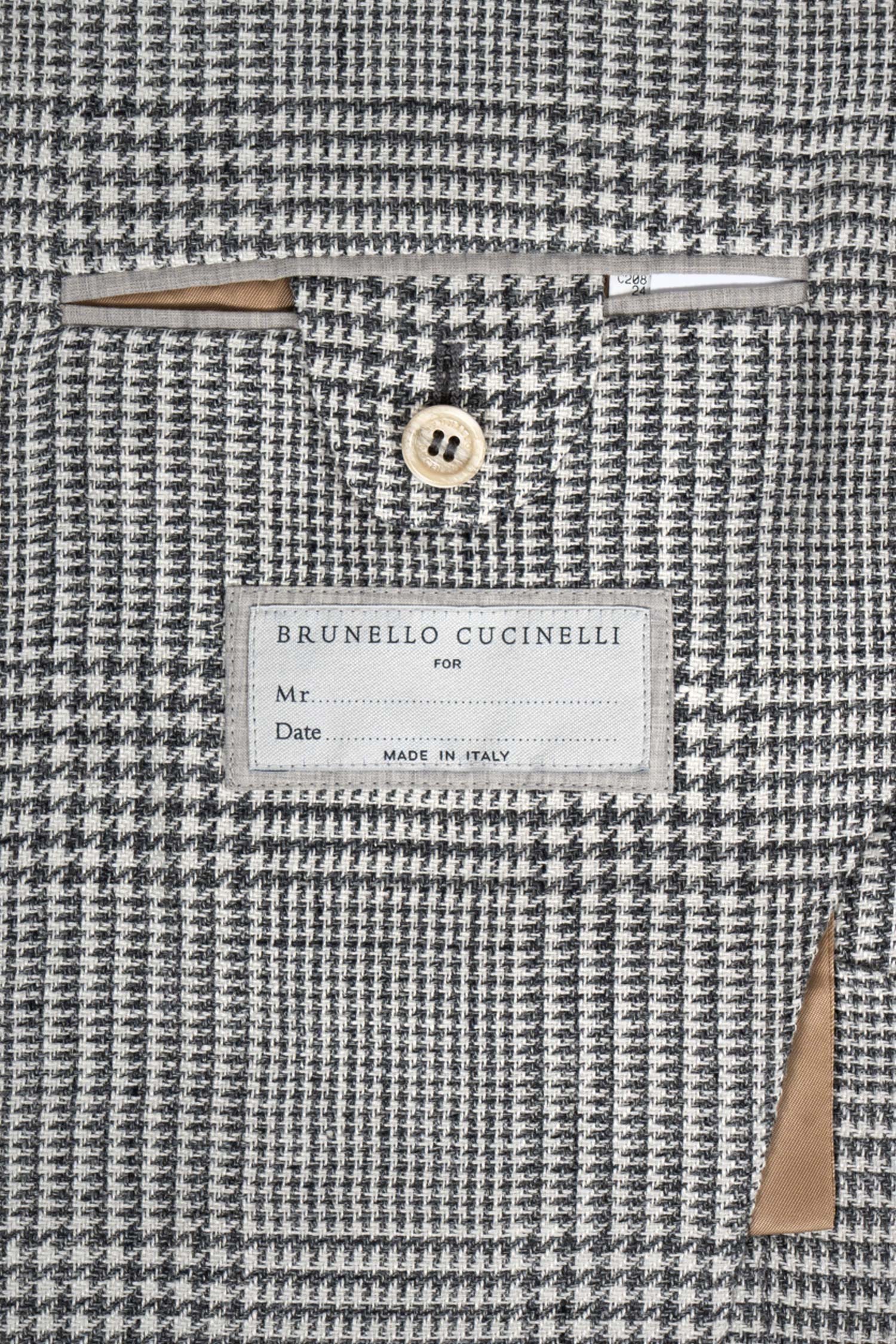BRUNELLO CUCINELLI | Peak Lapel Prince Of Wales Jacket | Grey