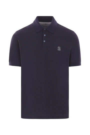 BRUNELLO CUCINELLI Dark Blue Regular Fit Polo