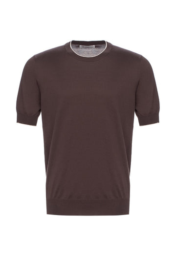 BRUNELLO CUCINELLI Chocolate Knitted Crew Neck