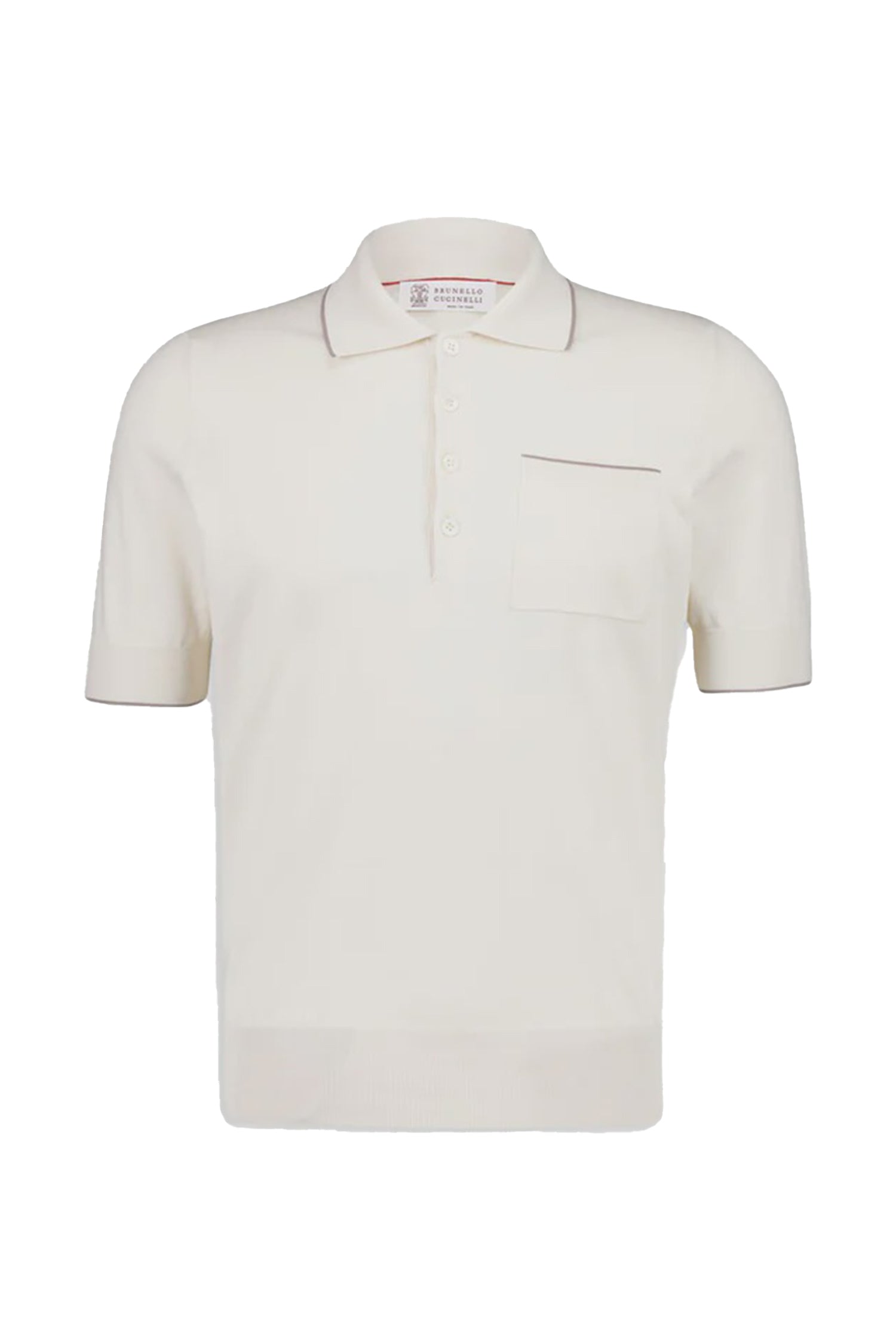 BRUNELLO CUCINELLI | Knitted Polo With Trim | Cream