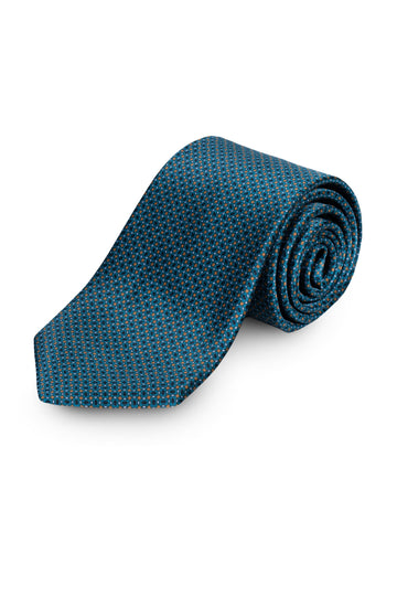 CANALI Teal Flecked Patterned Tie
