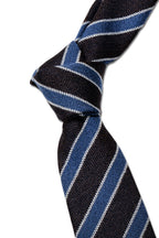 CANALI | Striped Tie | Chocolate & Blue
