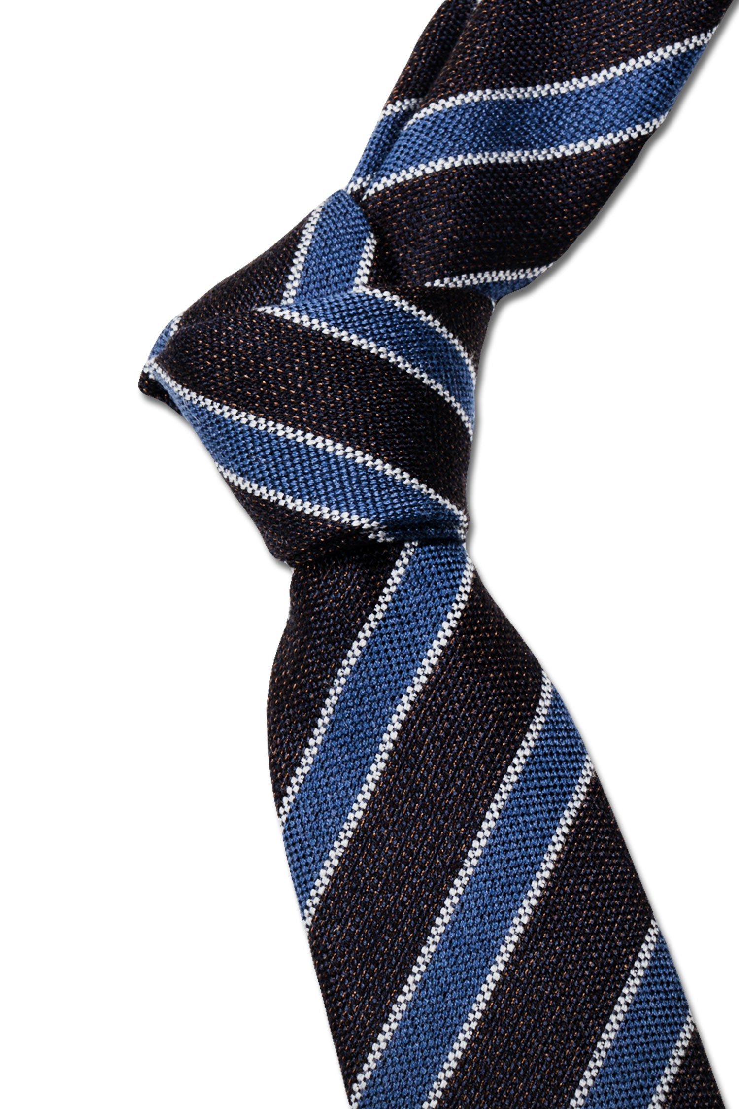 CANALI | Striped Tie | Chocolate & Blue