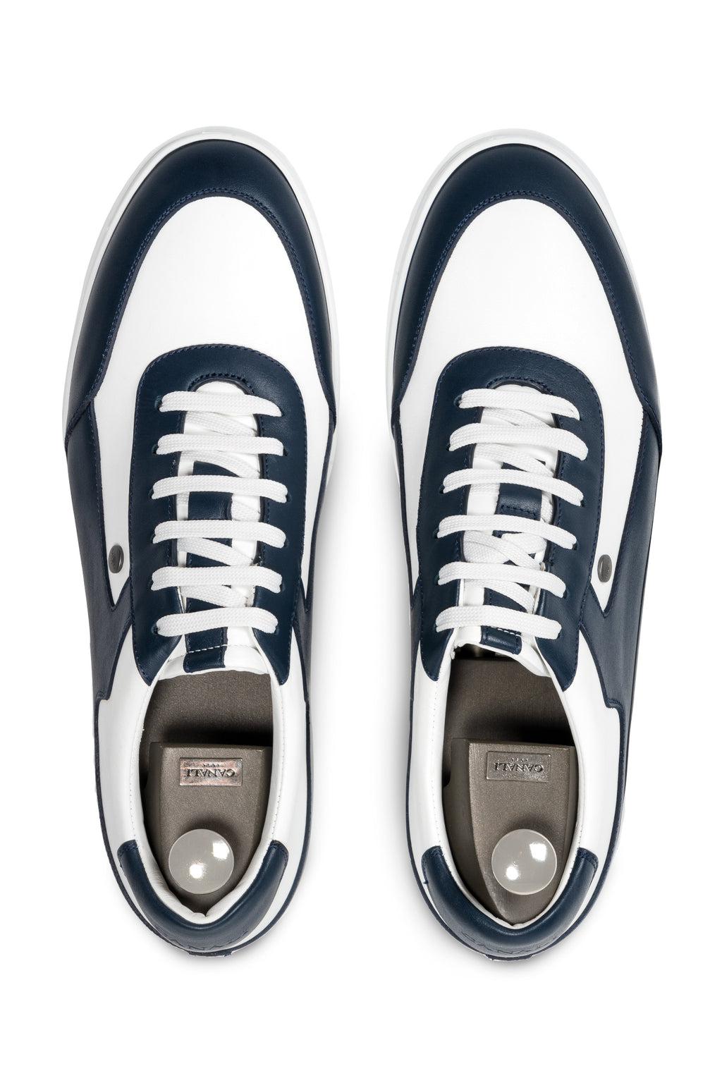 CANALI | Low Leather Sneaker | Navy & White