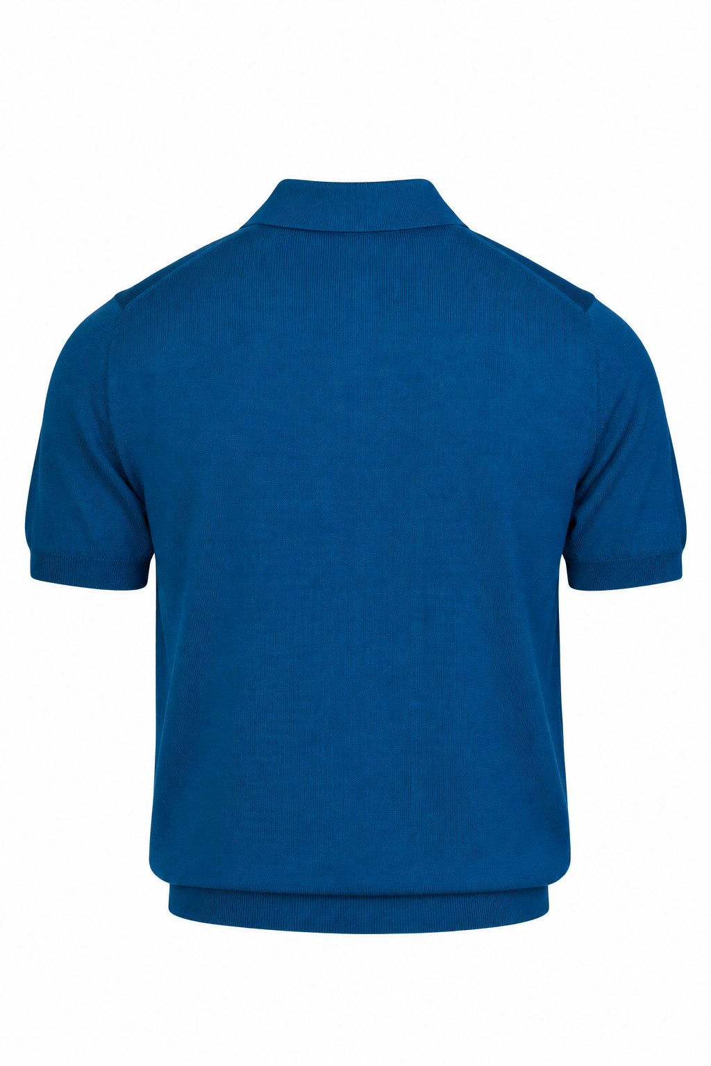 CANALI | Zip Neck Polo | Mid-Blue