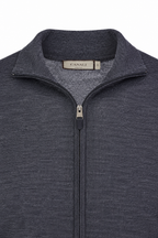 CANALI | Zip Front Cardigan | Charcoal