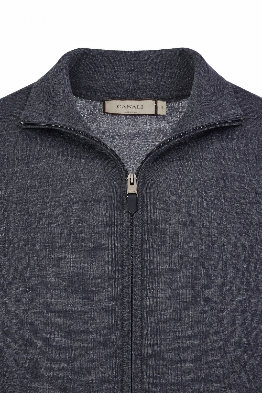 CANALI | Zip Front Cardigan | Charcoal
