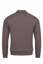 CANALI | Zip Neck Polo | Chocolate