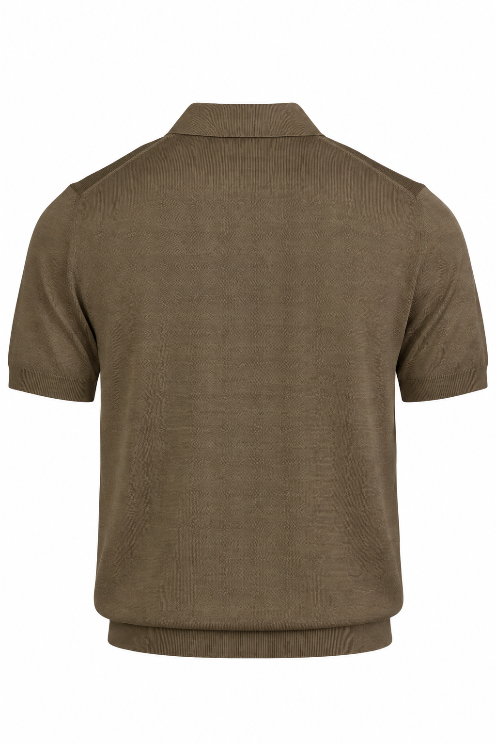 CANALI | Zip Neck Polo | Mid-Brown