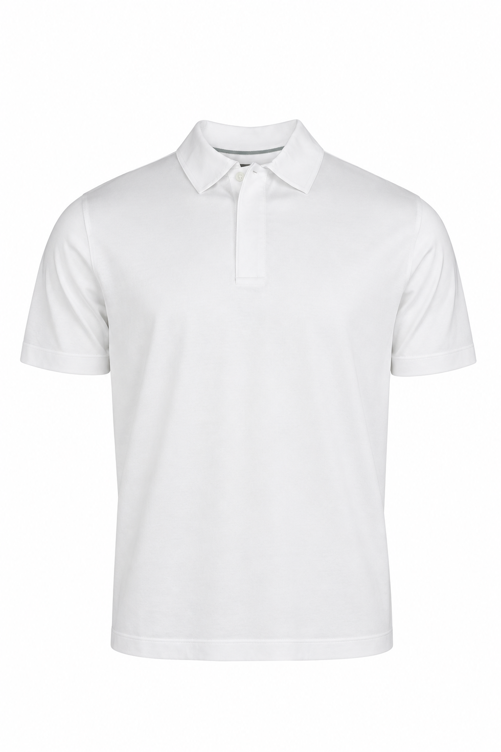 CANALI | Polo With Ribbed Trim On Placket | White