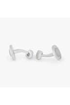 TATEOSSIAN | Oval Cufflinks With Diamond Pattern | Silver