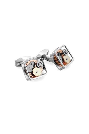 TATEOSSIAN Silver Square Gears Cufflinks