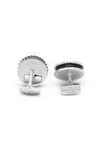 TATEOSSIAN | Round Skeleton Movement Cufflinks | Black