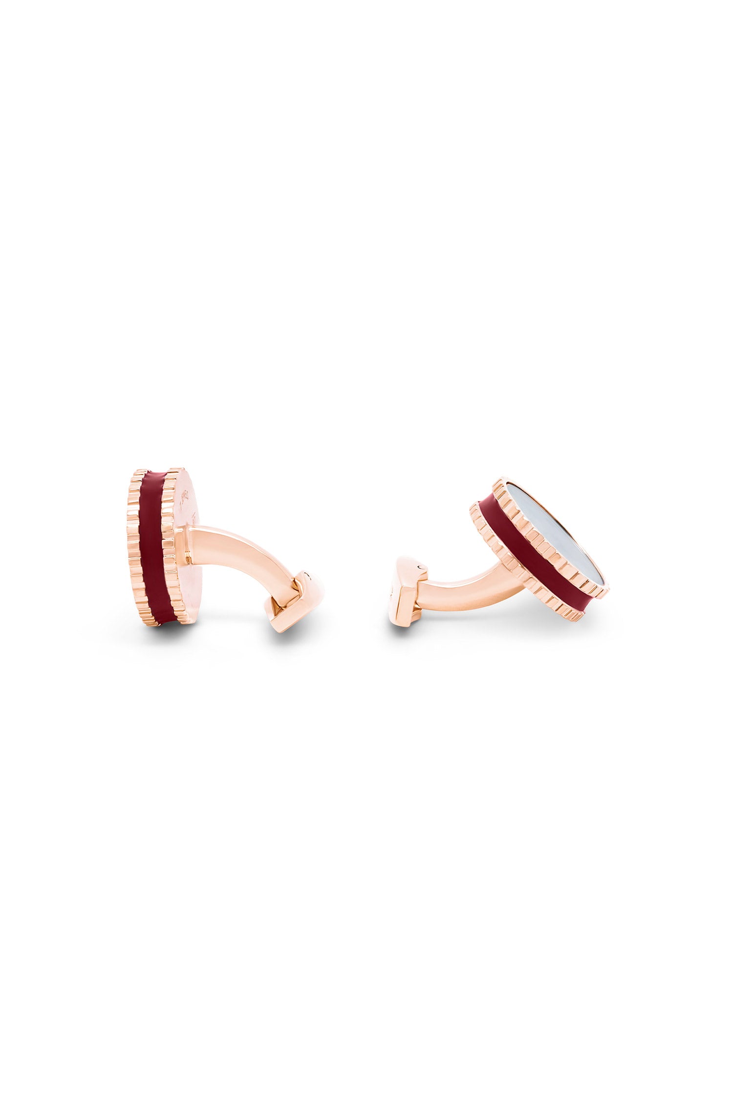 TATEOSSIAN | Round Skeleton Movement Cufflinks | Red