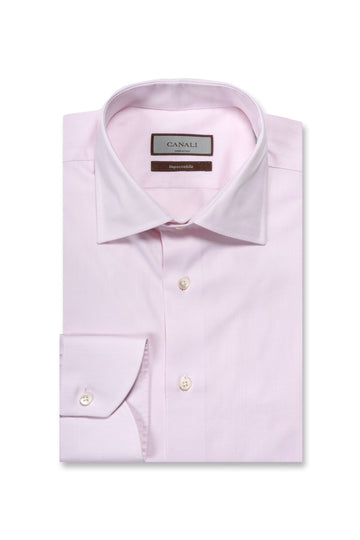 CANALI Light Pink Tiny Diamond Pattern Shirt