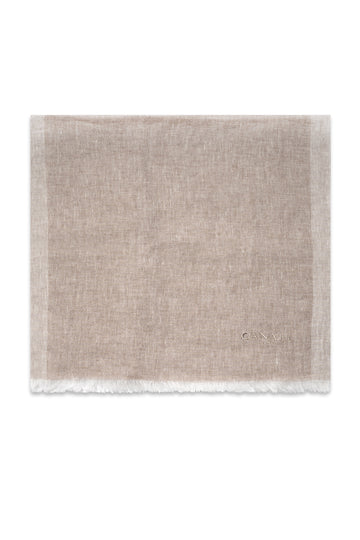 CANALI Brown Cashmere & Linen Scarf