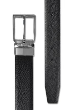 CANALI | Reversible Calfskin Belt | Black & Dark Brown