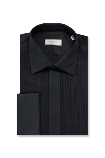 CANALI Black Pleated Dinner Shirt