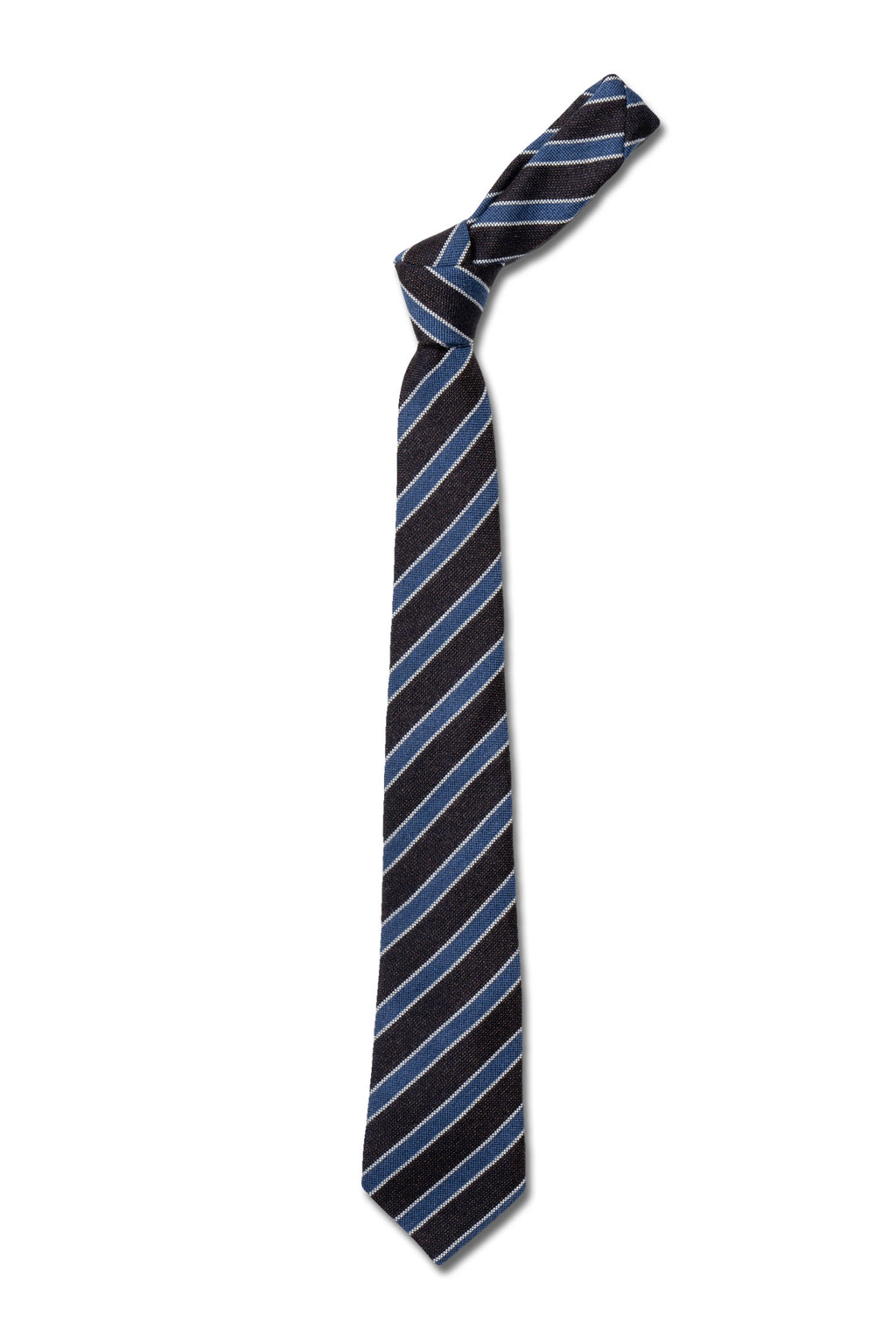 CANALI | Striped Tie | Chocolate & Blue