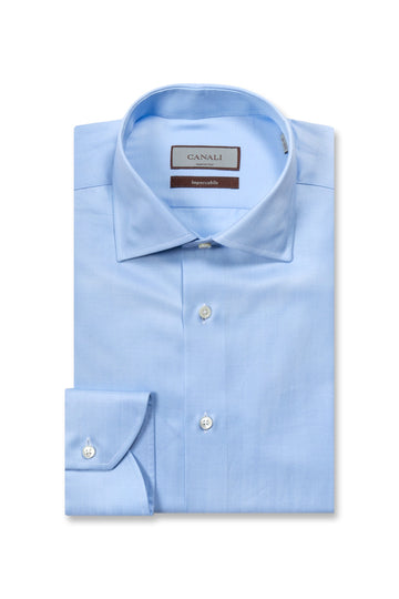 CANALI Blue Herringbone Shirt