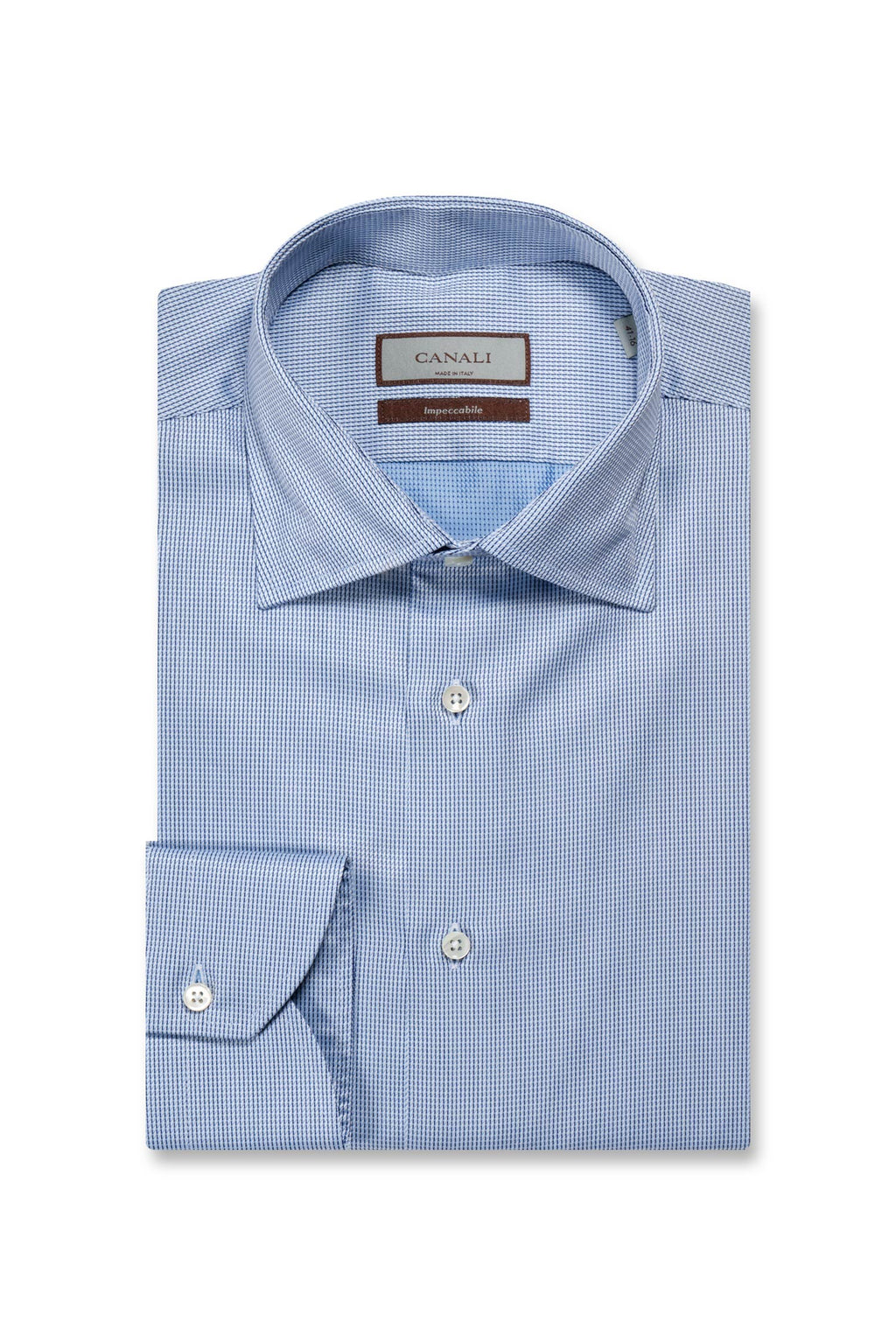 CANALI | Diamond Patterned Shirt | Navy & Blue