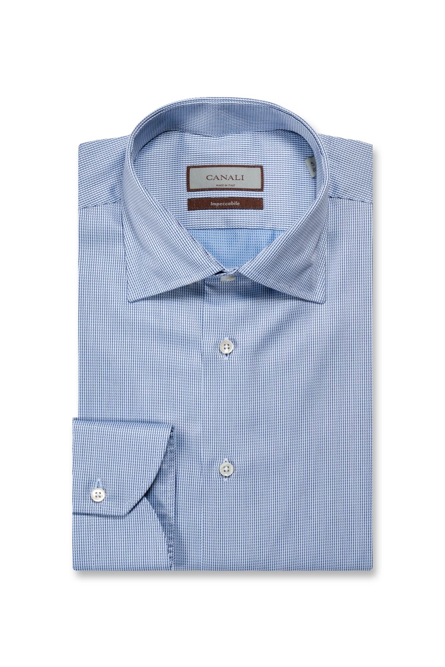 CANALI | Diamond Patterned Shirt | Navy & Blue