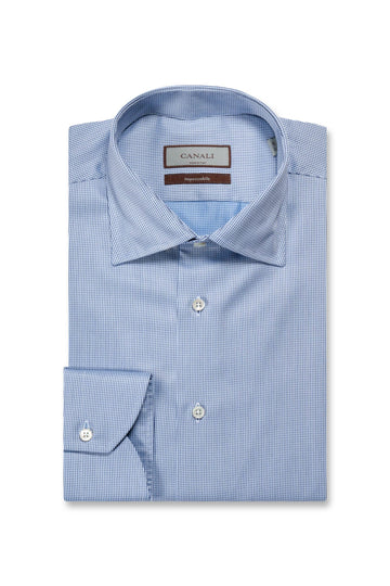 CANALI Navy & Blue Diamond Patterned Shirt