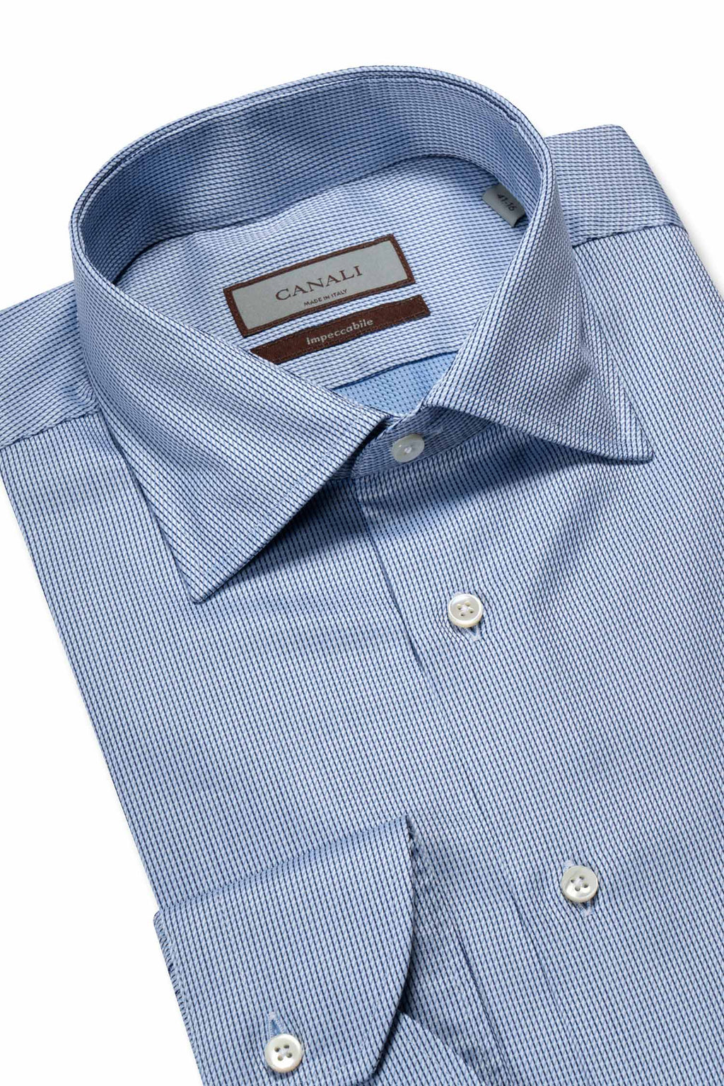 CANALI | Diamond Patterned Shirt | Navy & Blue