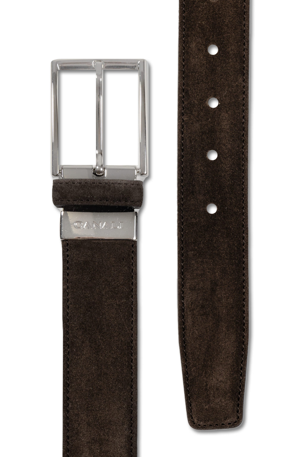 CANALI | Suede Belt | Dark Brown
