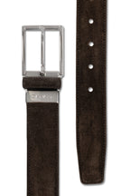 CANALI | Suede Belt | Dark Brown
