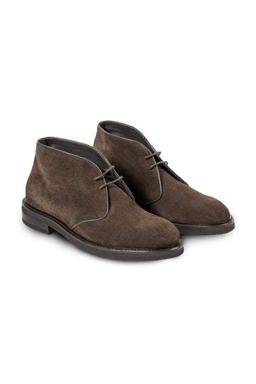 CANALI Brown Suede Boot With Rubber Sole