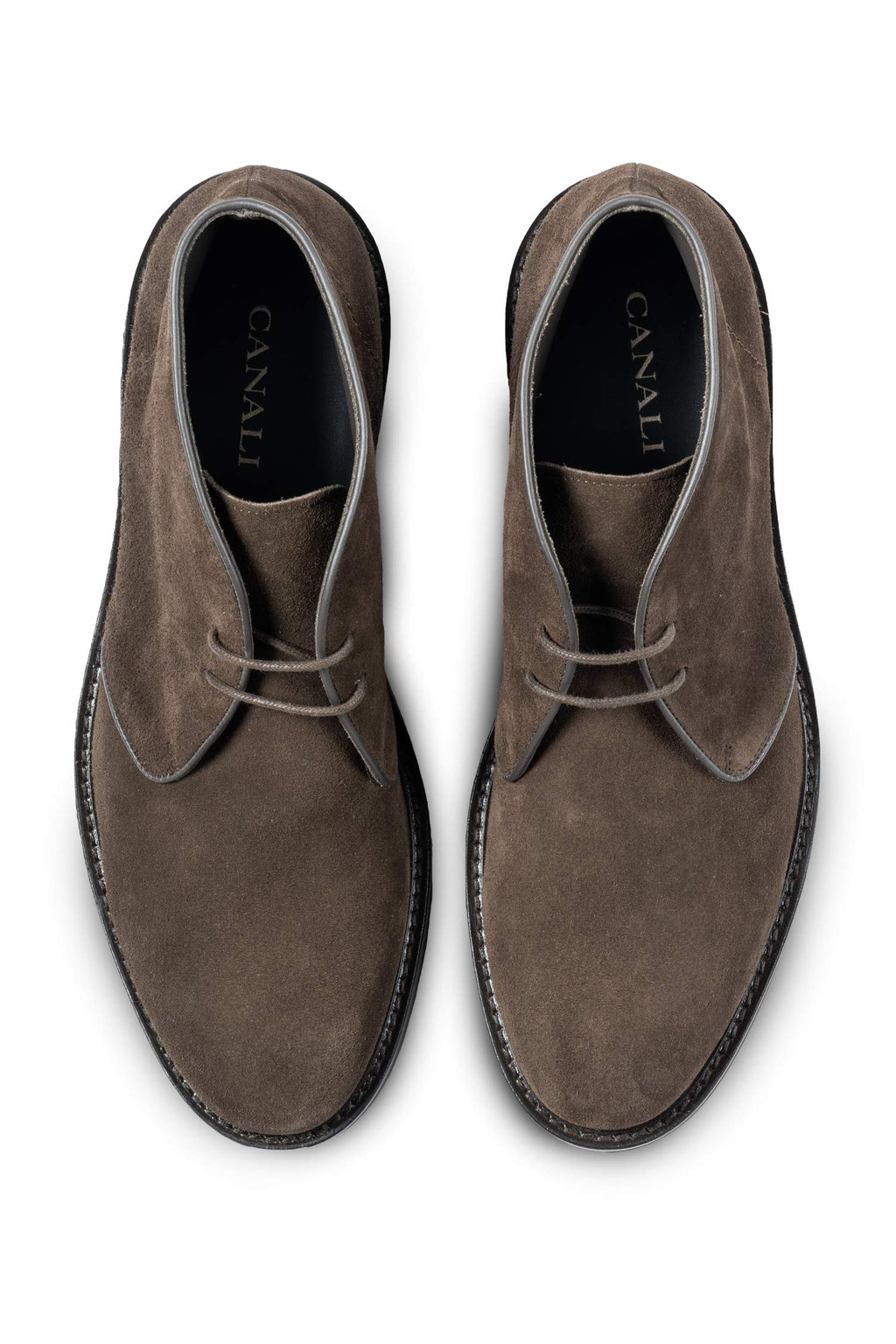 CANALI | Suede Boot With Rubber Sole | Dark Brown
