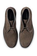 CANALI | Suede Boot With Rubber Sole | Dark Brown