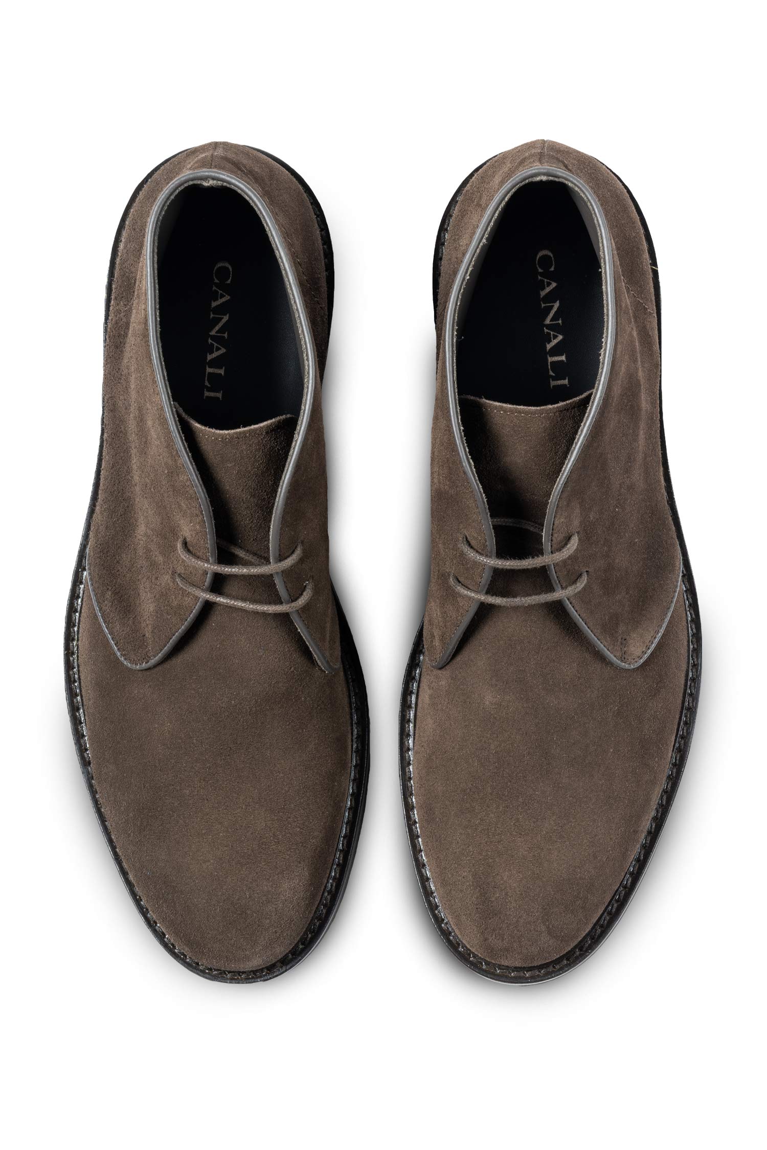 CANALI | Suede Boot With Rubber Sole | Dark Brown