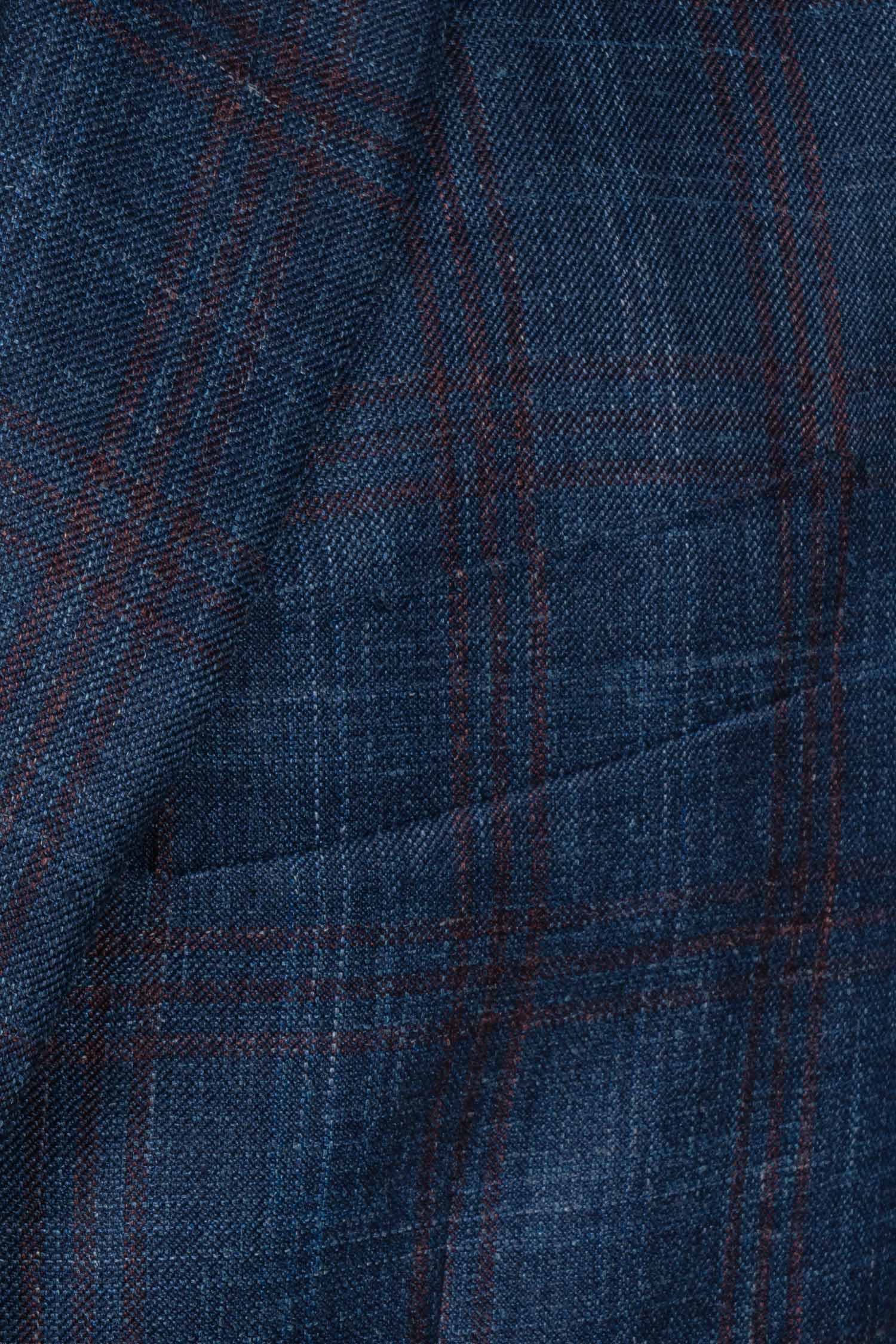 CANALI | 3-Line Check Jacket | Dark Blue